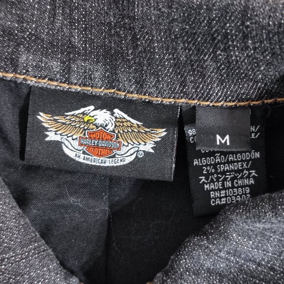 Harley-Davidson denim jacket women's size M grey colour with angel wings graphic - Picture 5 of 11